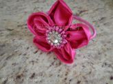 Tiara Rosa Pink Flor e Strass